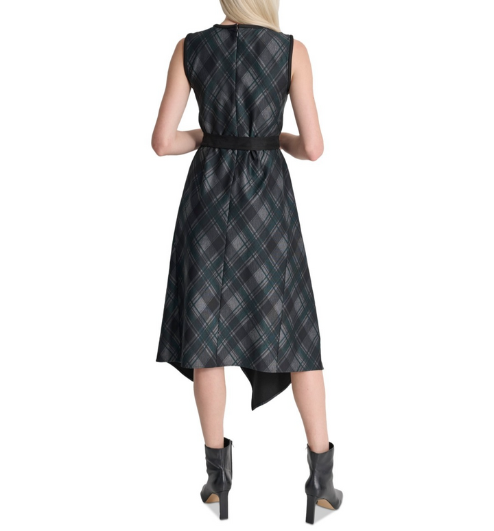 DKNY Women's Jewel-Neck Sleeveless Belted Dress MSRP $139