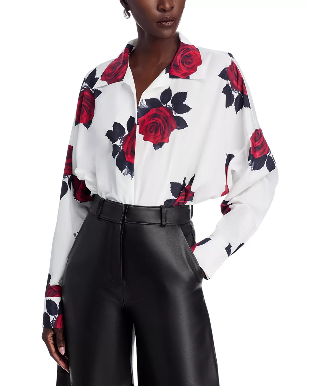 Norma Kamali Super Oversized Boyfriend Shirt Bodysuit MSRP $250