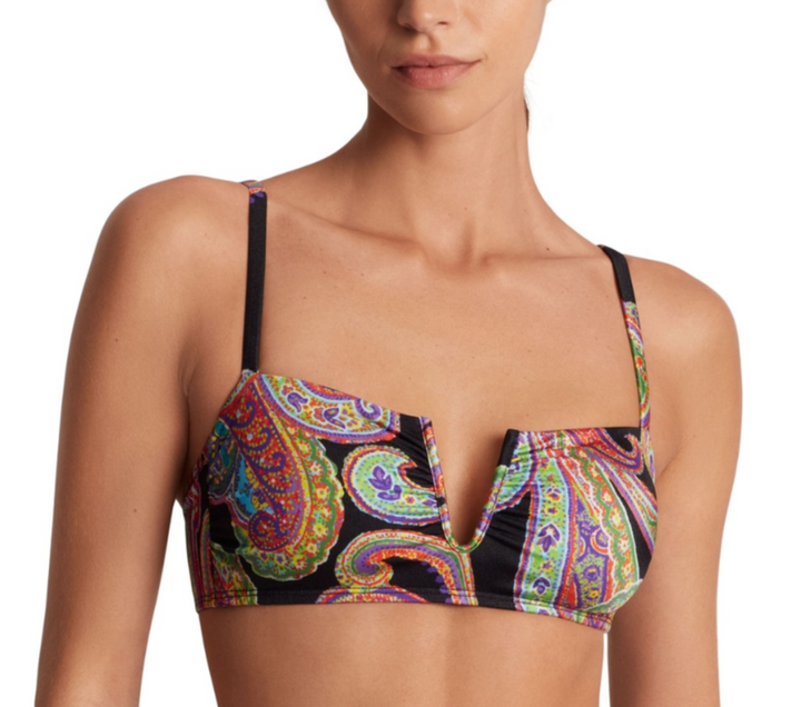 Lauren Ralph Lauren Paisley-Print U-Wire Bikini Top MSRP $90