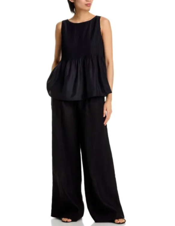 Eileen Fisher Plus Size Boat Neck Silk Shell Top MSRP $198
