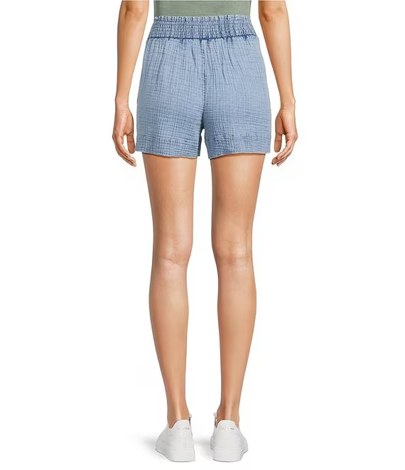 Faherty Dream Organic Cotton Mid Rise Pull-On Gauze Shorts MSRP $88
