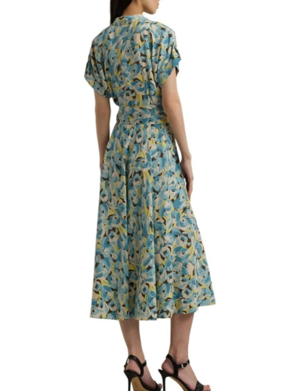 LAUREN Ralph Lauren Floral Belted Crepe Dress
