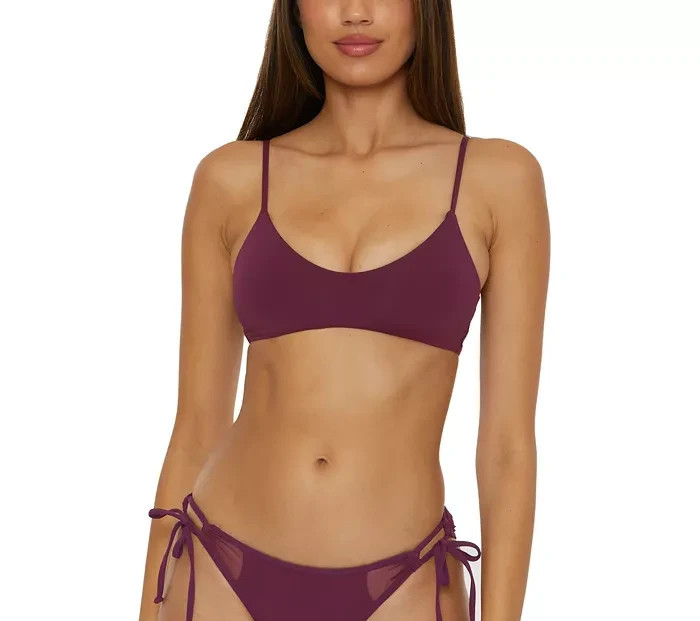 Becca Muse Mesh-Overlay Multi-Way Bralette Bikini Top MSRP $88