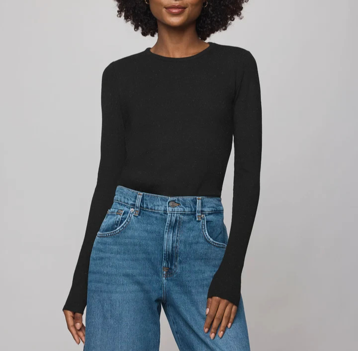 Splendid Isabella Eyelash Shimmer Long Sleeve Tee MSRP $88