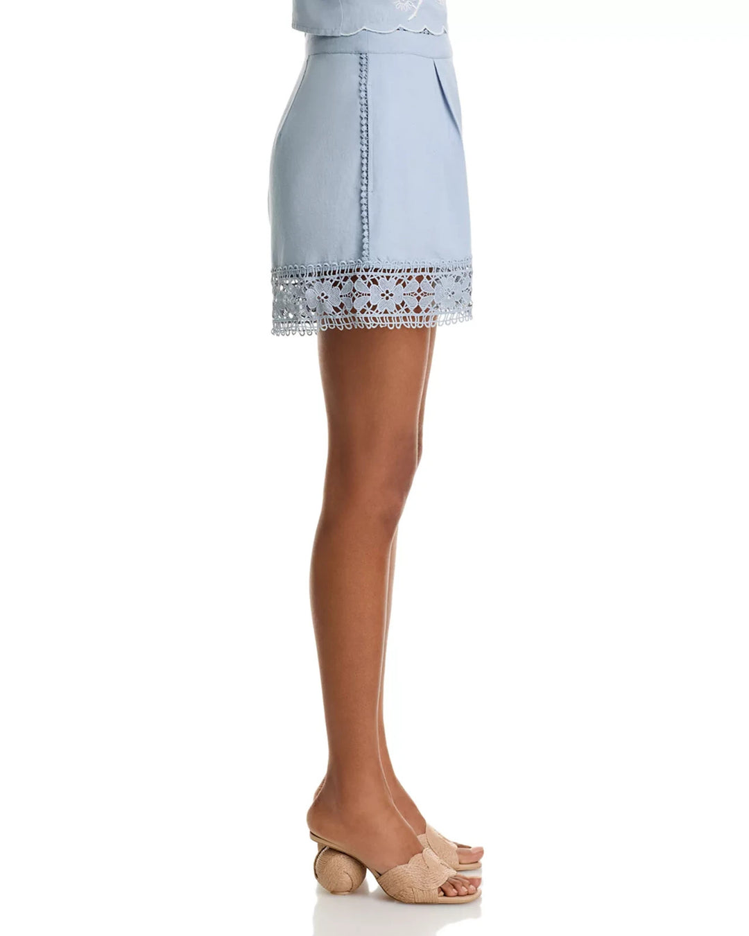 Rahi Lace Trim Pleated Shorts MSRP $68
