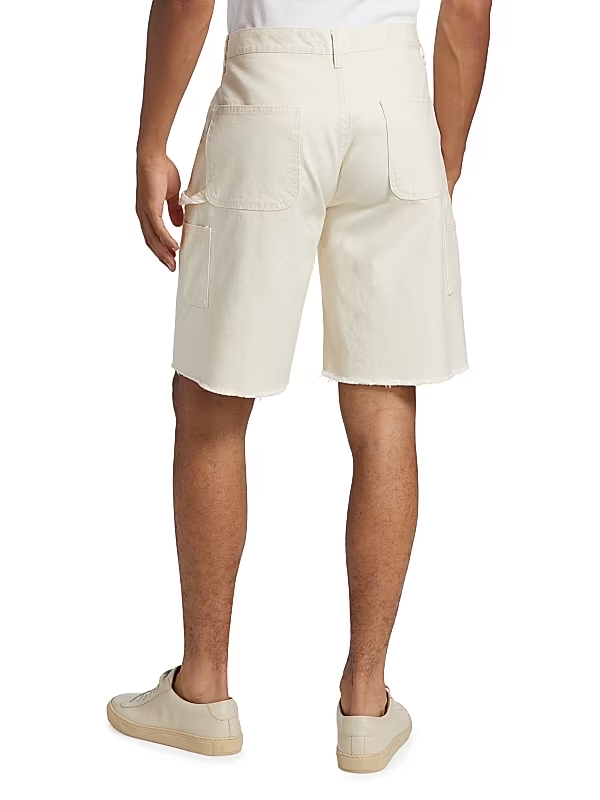 John Elliott Men's Cutoff Canvas Work Shorts MSRP $348