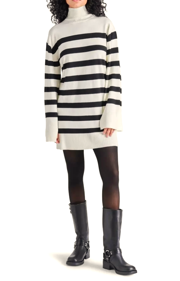 Steve Madden Gretta Turtleneck Long Sleeve Sweater Minidress MSRP $49