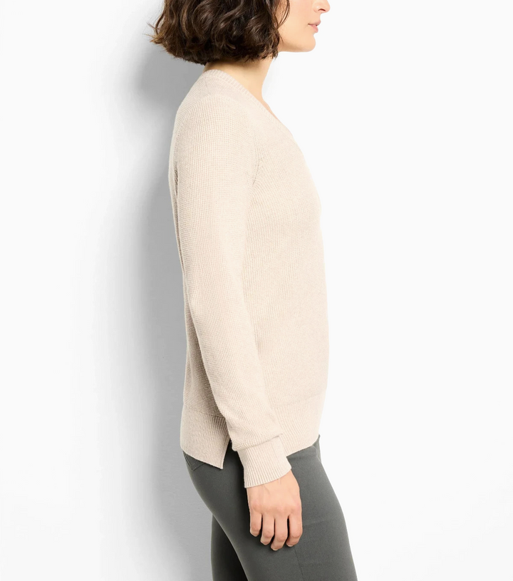 NIC+ZOE Waffle Stitch V Neck Sweater MSRP $138