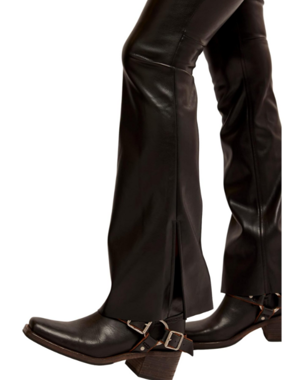 Free People Level Up Faux Leather Slit Cuff Pants MSRP $98