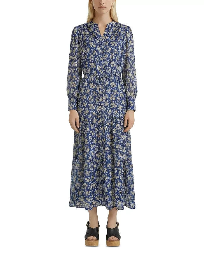 Gerard Darel Ruvia Printed Long Sleeve Shirtdress MSRP $525