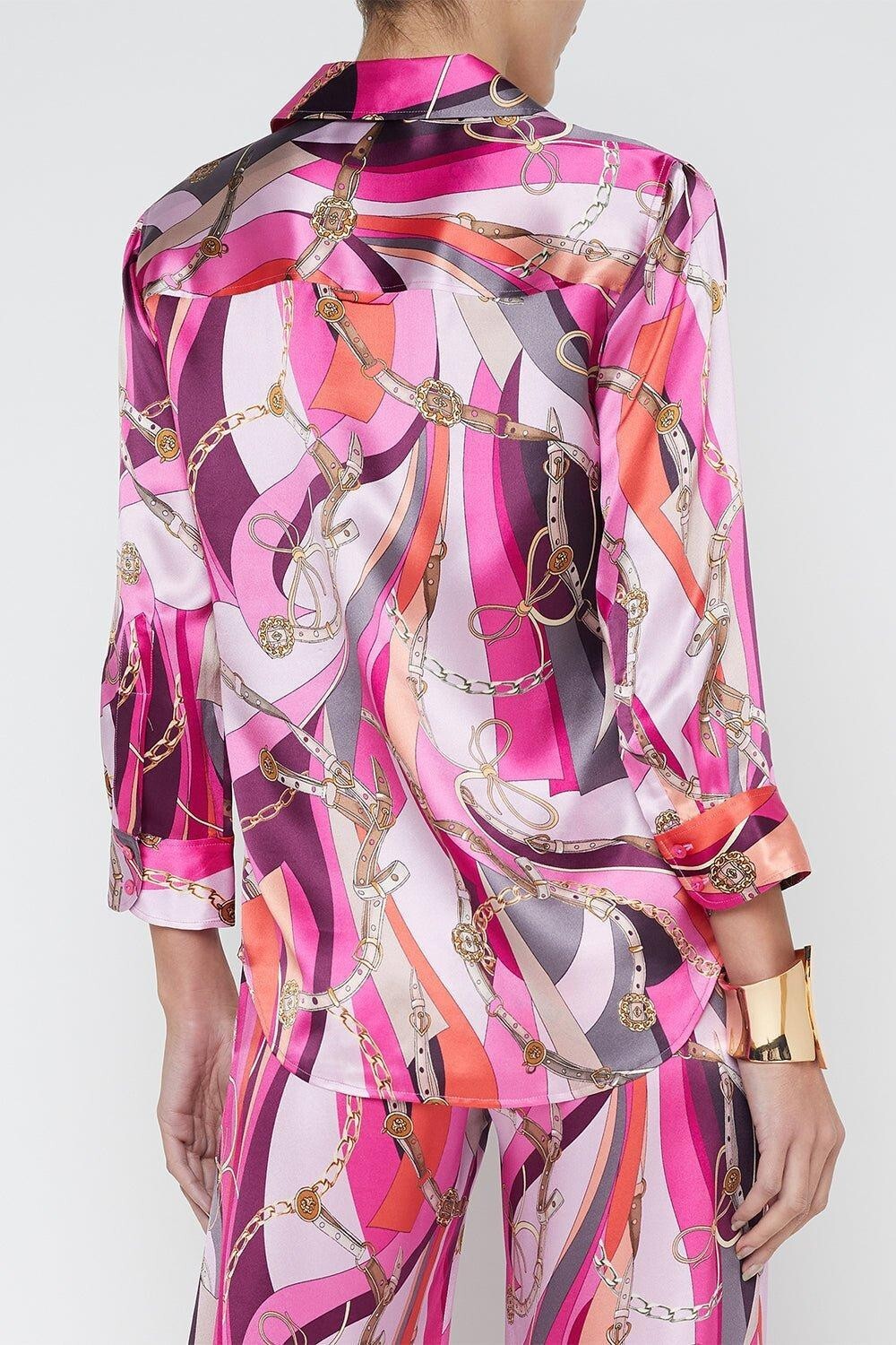 L'Agence Dani Silk Printed Blouse MSRP $380