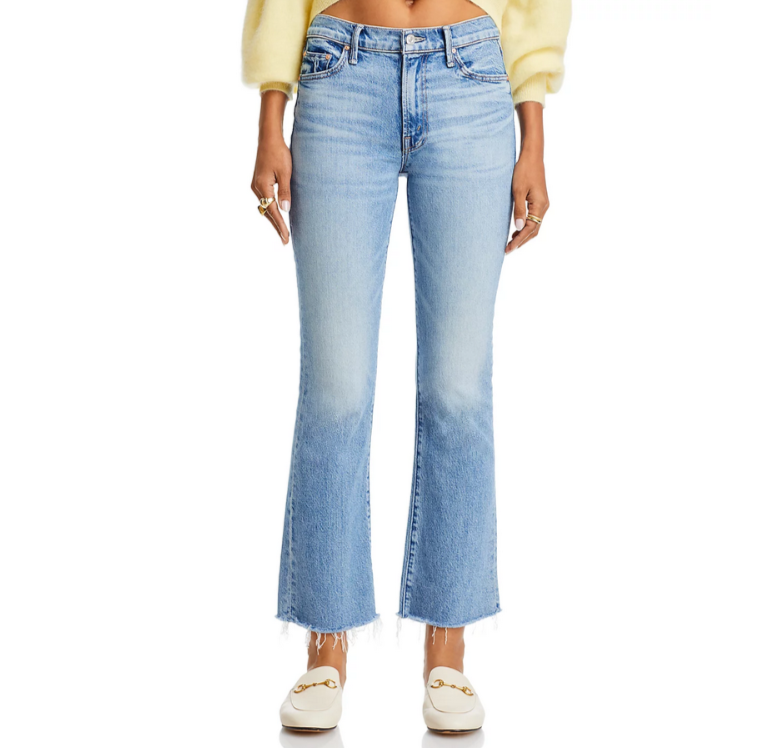 MOTHER The Outsider Flood Fray High Rise Jeans MSRP $268