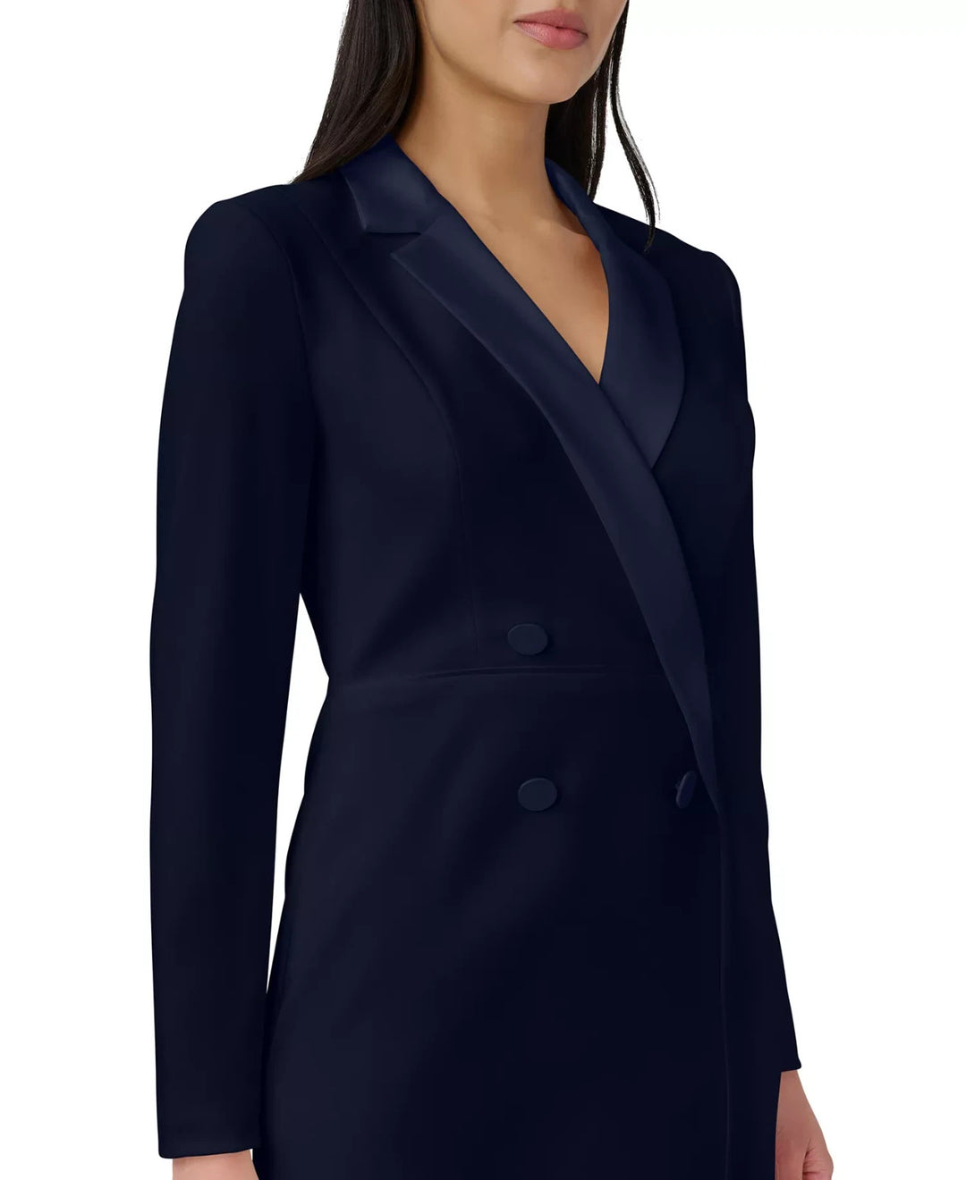 Adrianna Papell Women's Tuxedo Long Sleeve Sheath Dress MSRP $169
