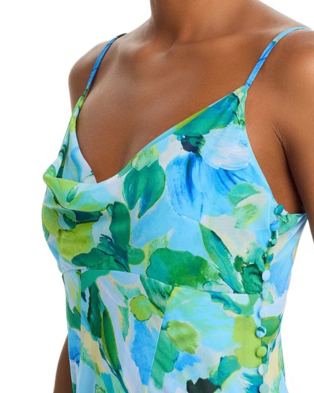 AQUA Abstract Print Gown MSRP $268