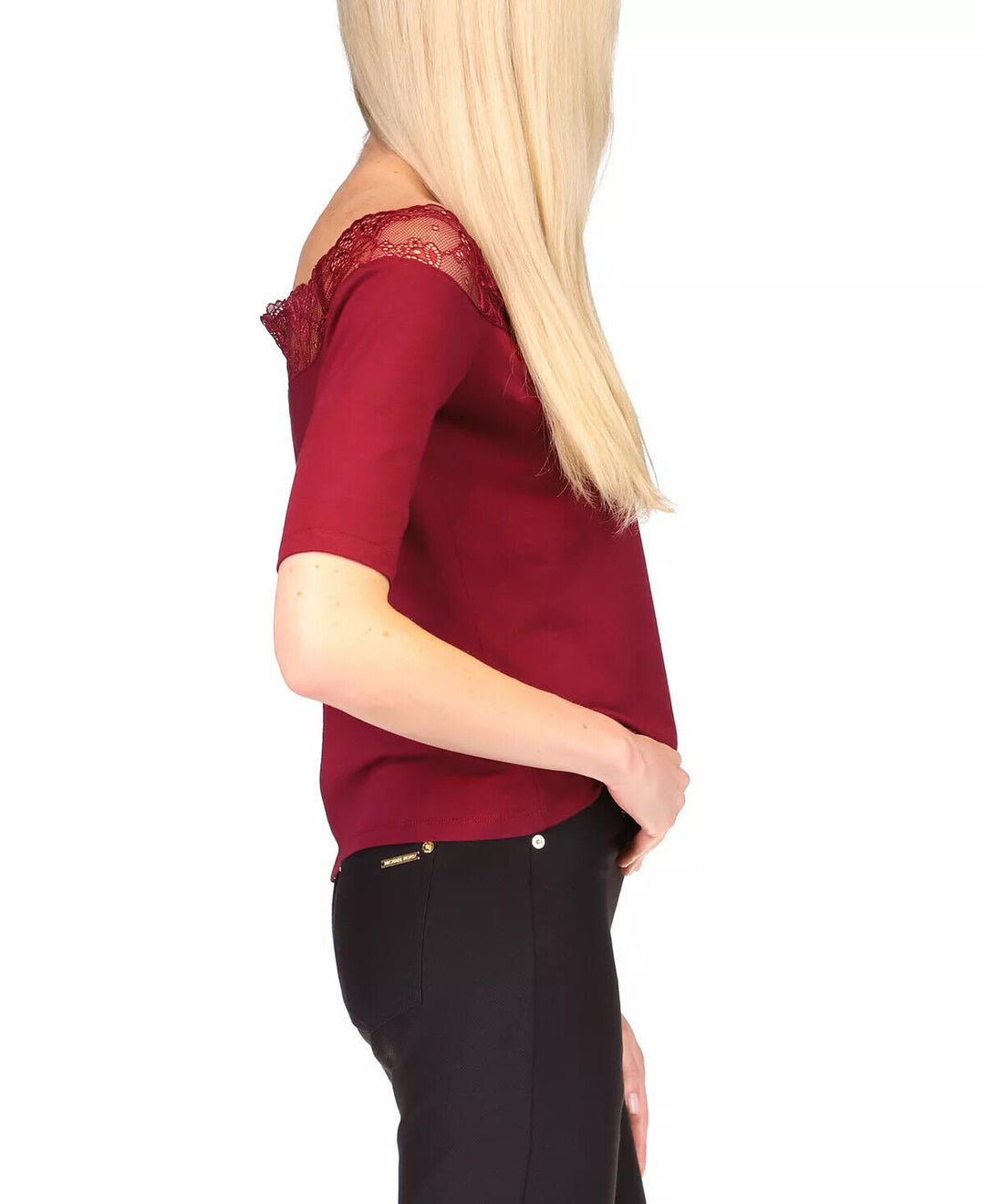 MICHAEL Michael Kors Petite Lace-Trim Off-The-Shoulder Top