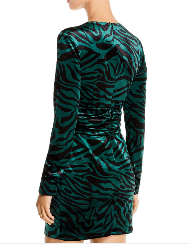 Lini Natalie Zebra Print Velvet Dress