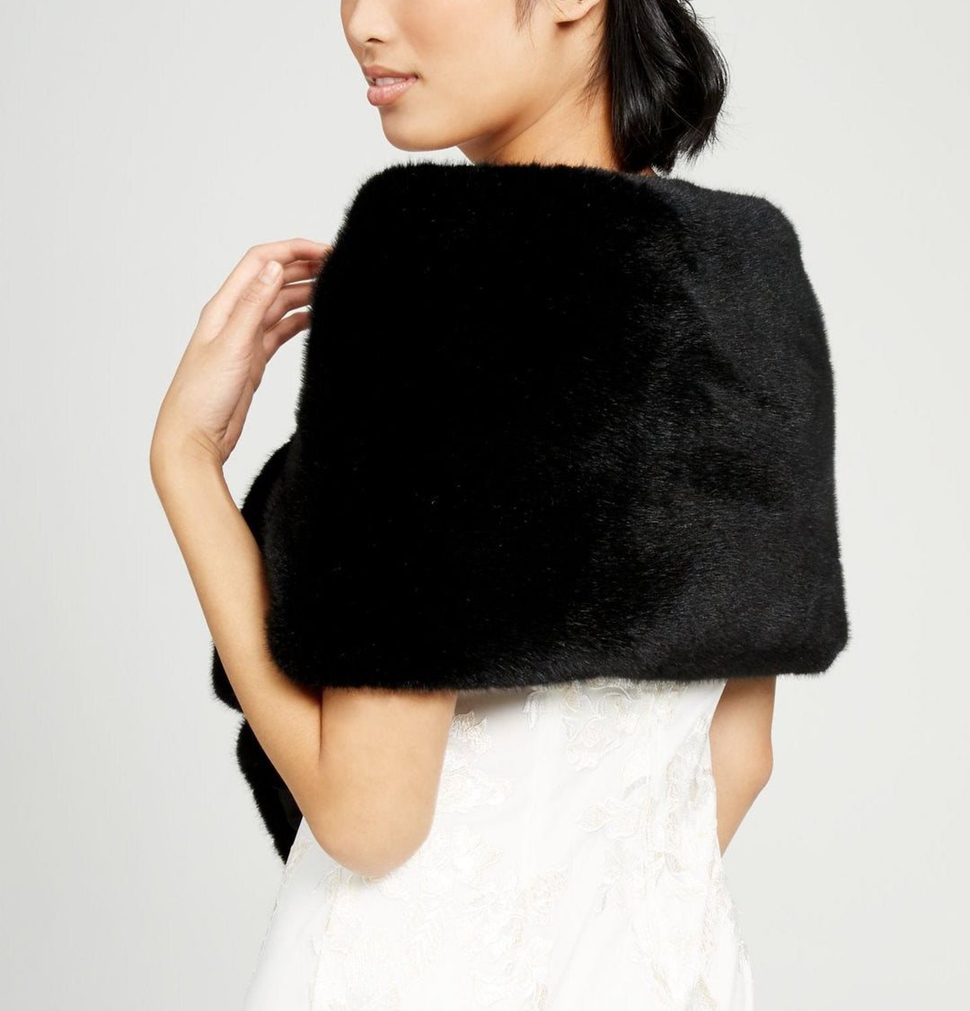 Adrianna Papell Faux-Fur Embellished Shawl