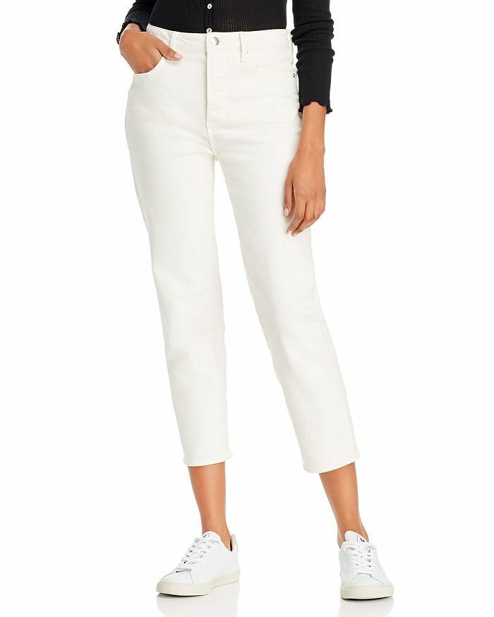 AQUA Relaxed Cropped Straight-Leg Jeans