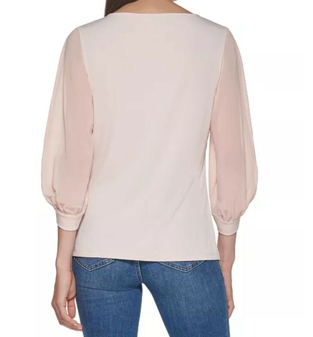 Calvin Klein 3/4 Chiffon Sleeve Blouse