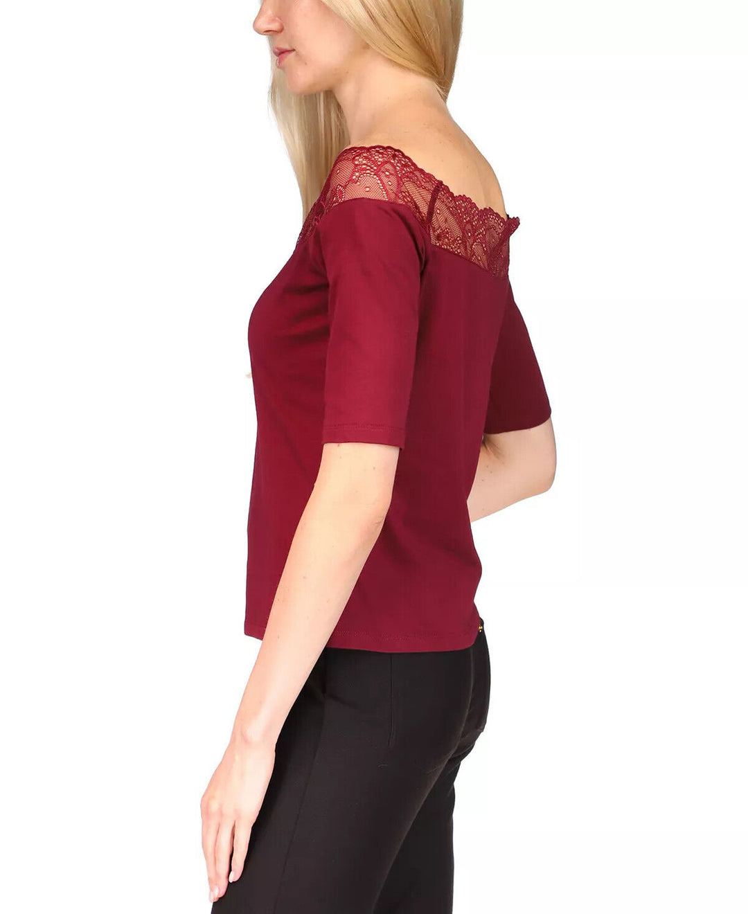 MICHAEL Michael Kors Petite Lace-Trim Off-The-Shoulder Top