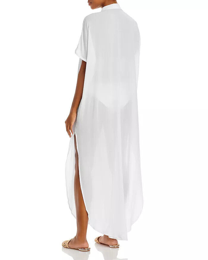 AQUA Swim Button Front Maxi Swim Cover-Up