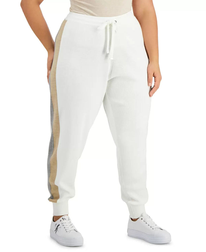 Calvin Klein Plus Size Side-Striped Jogger Pants