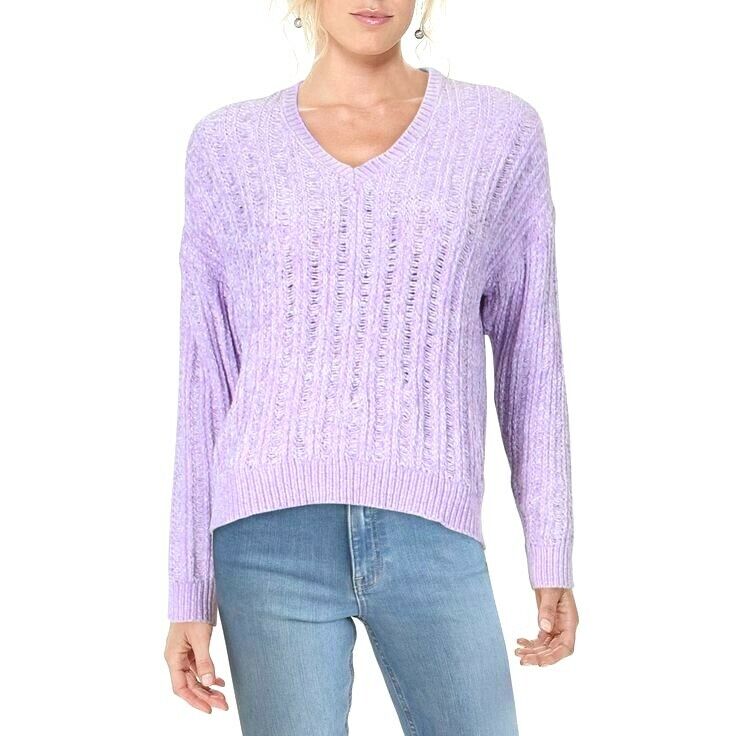 Aqua Chenille V-Neck Sweater