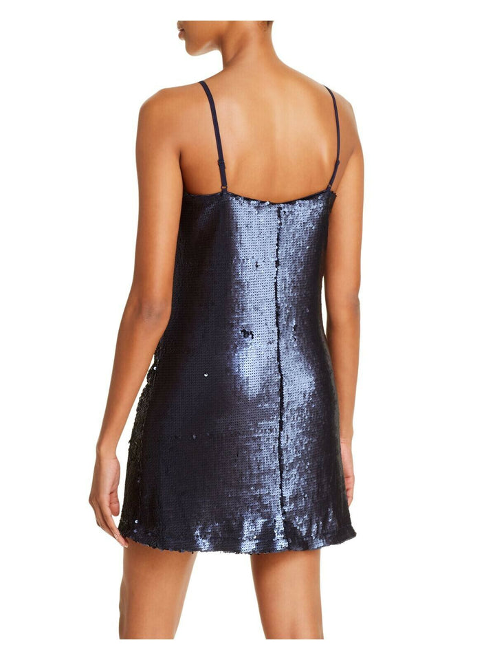 Aqua Sequined Slip Dress