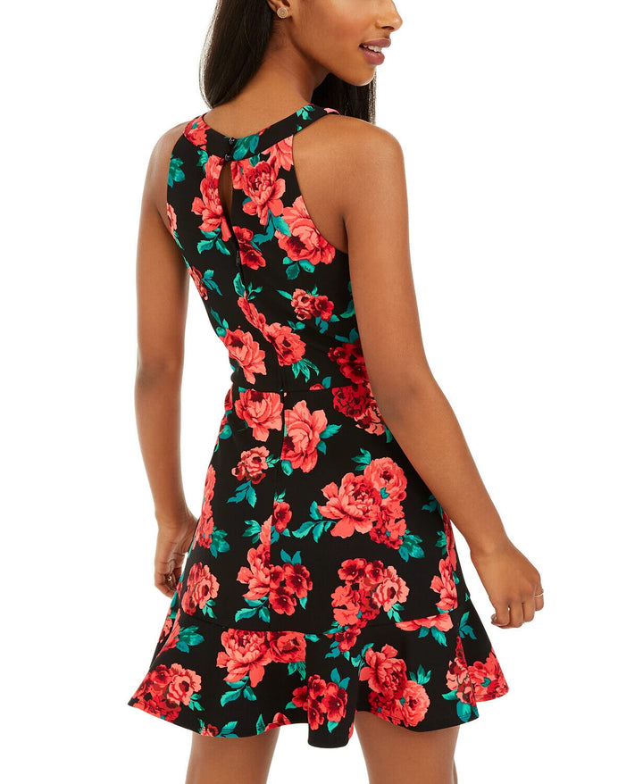 BCX Juniors' Floral-Print Flounce Dress