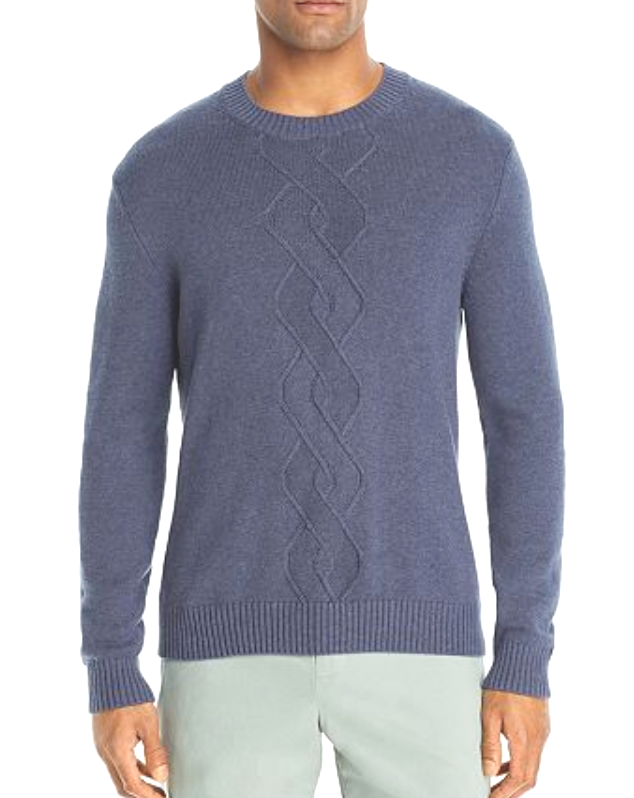 The Men's Store Cotton-Blend Argyle Crewneck Sweater