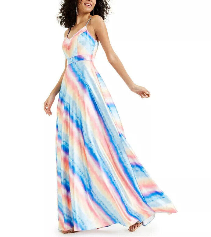 City Studios Juniors' Rainbow Stripe Gown