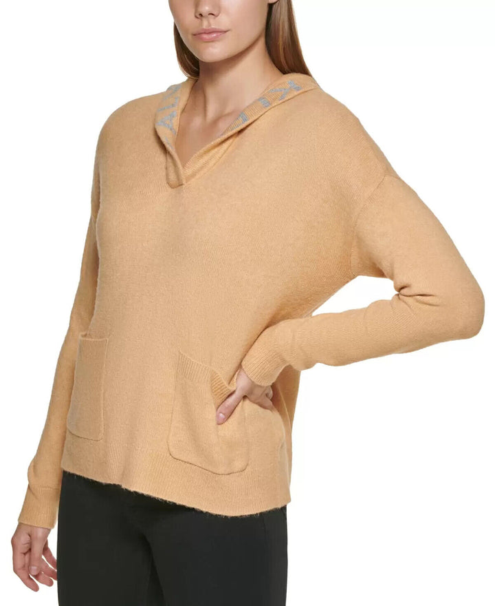 Calvin Klein V-Neck Logo Hood Sweater