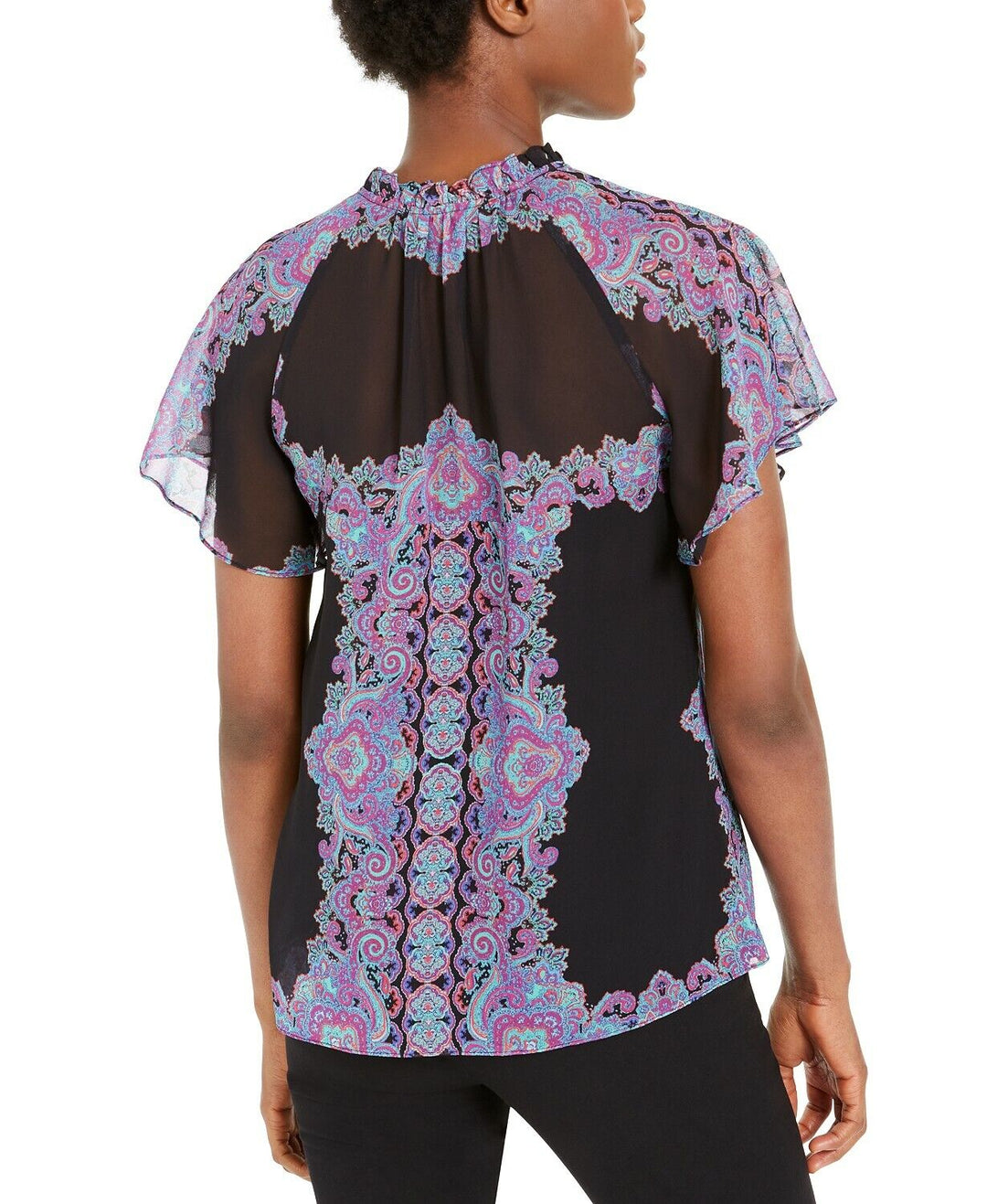 Nanette Lepore Paisley-Print Flutter Top