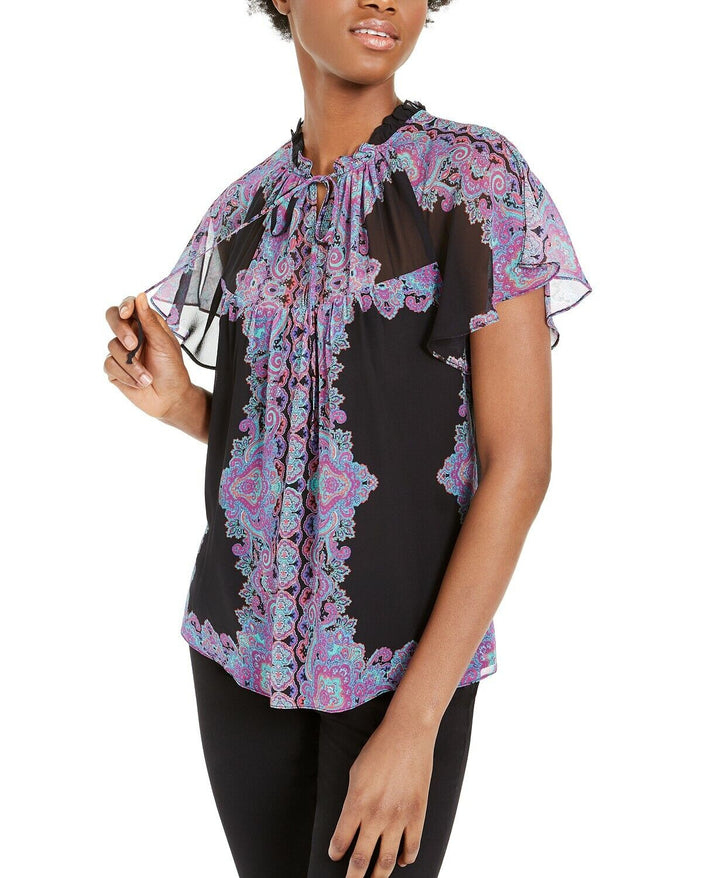 Nanette Lepore Paisley-Print Flutter Top