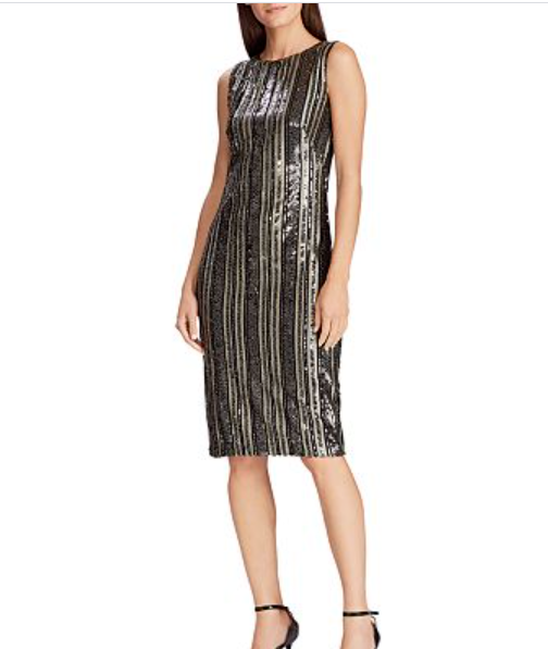 Lauren Ralph Lauren Striped Sequin Dress