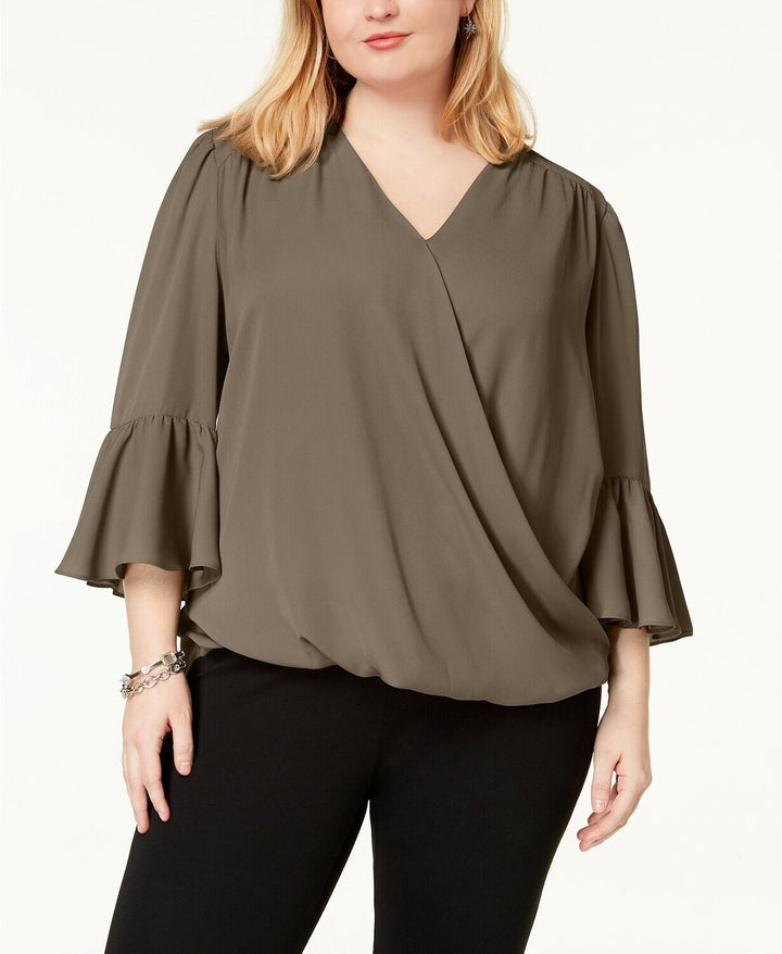 I.N.C. Plus Size Bell-Sleeve High-Low Blouse
