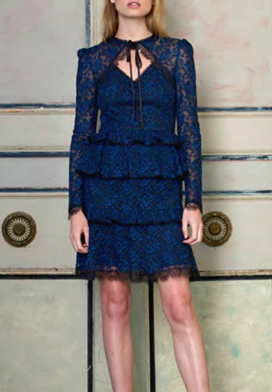 Ml Monique Lhuillier Embroidered Tiered Dress