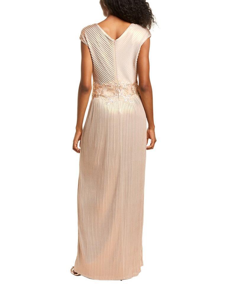Tadashi Shoji Pleated Cap Sleeve Gown