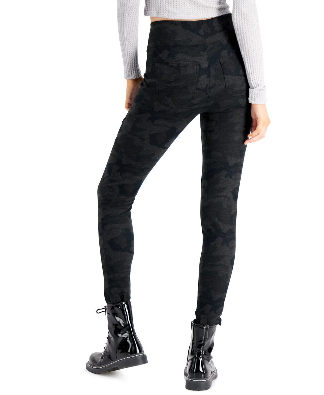 Rewash Juniors' High-Waist Camo-Print Ponte Leggings