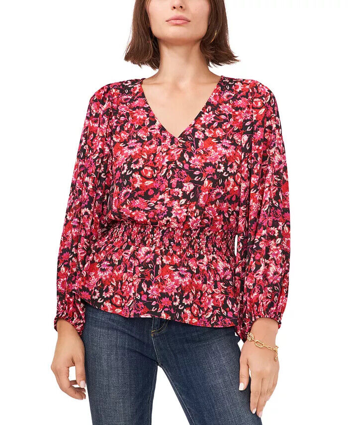 Vince Camuto Printed Peplum Blouse