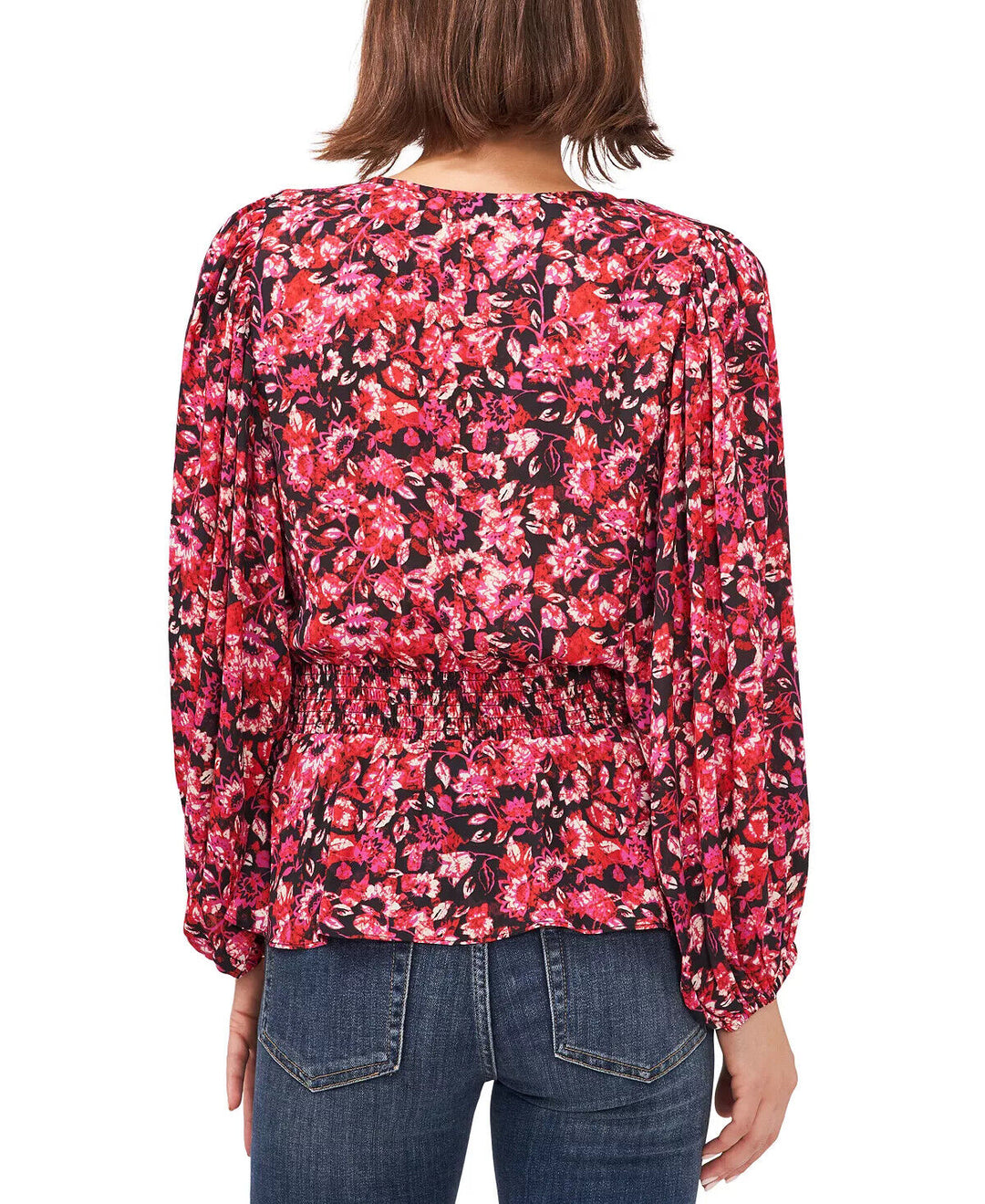 Vince Camuto Printed Peplum Blouse