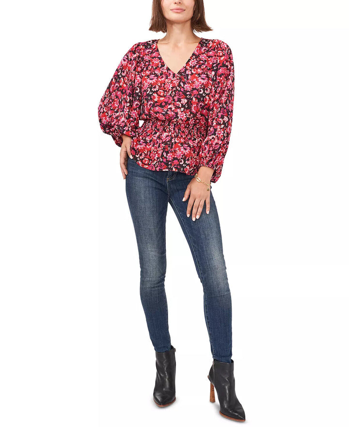 Vince Camuto Printed Peplum Blouse