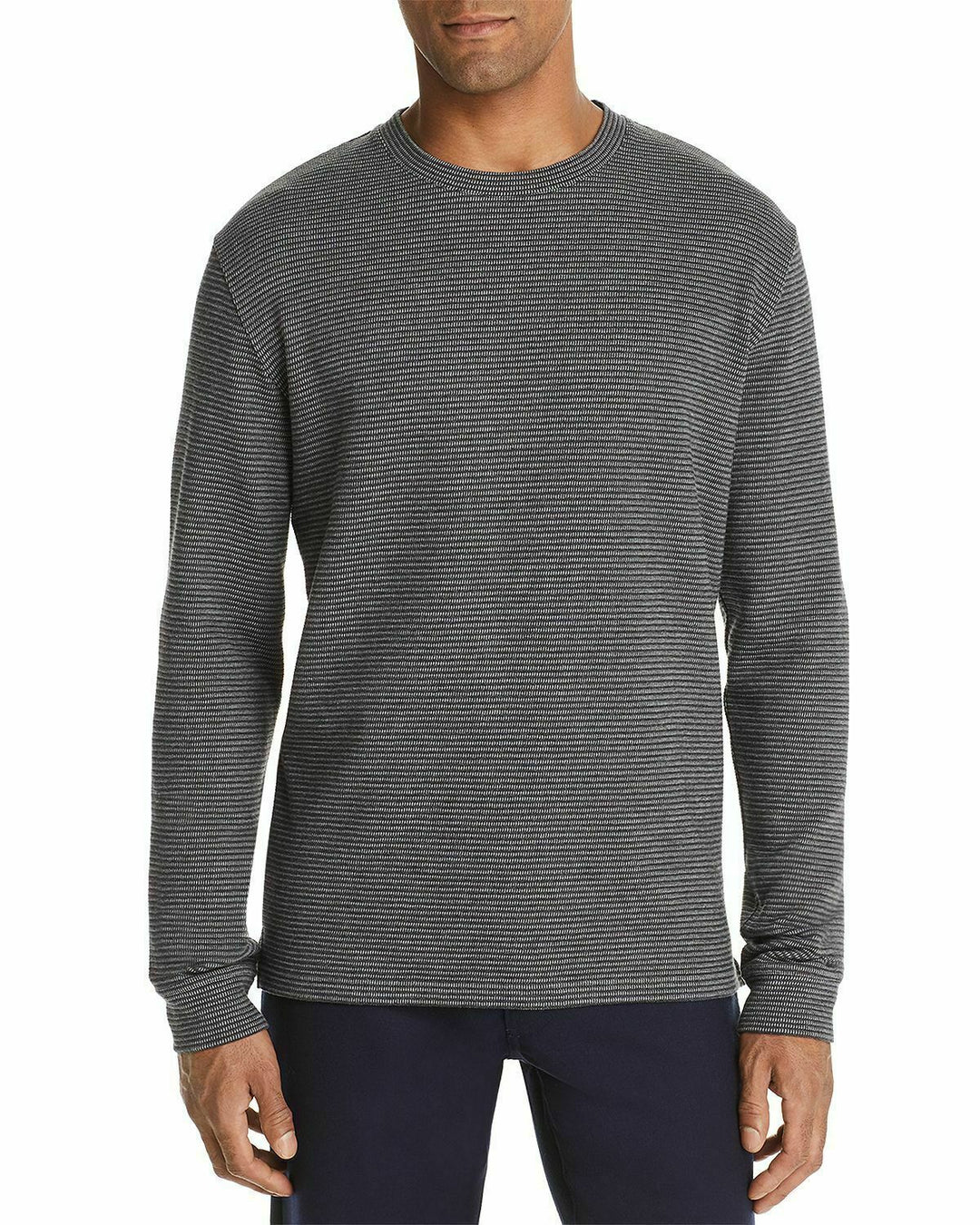 The Men's Store Micro-Stripe Long-Sleeve Tee