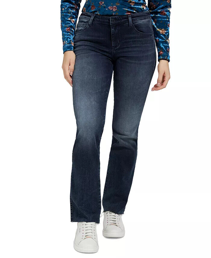 GUESS Sexy Straight-Leg Raw-Hem Jeans
