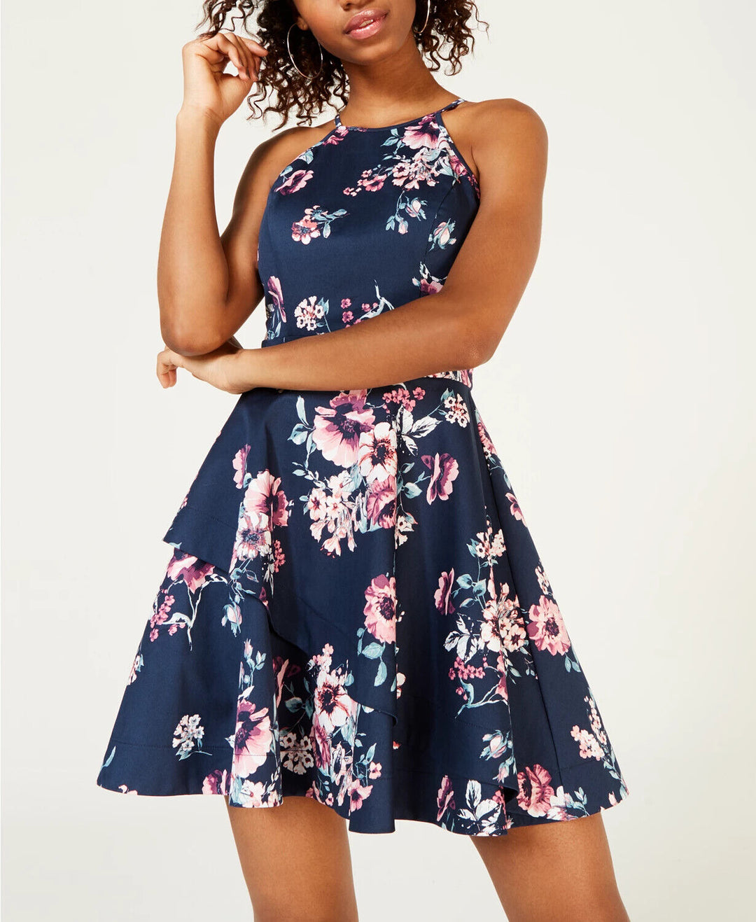 Speechless Juniors' Printed Fit & Flare Dress