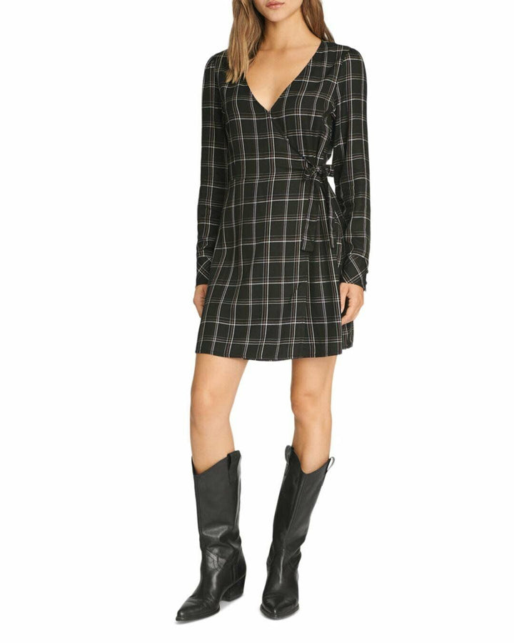 Sanctuary Upbeat Plaid Faux-Wrap Dress