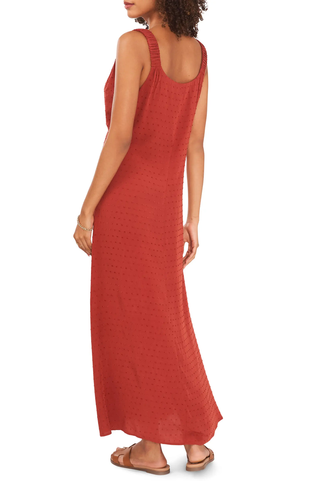 Vince Camuto Clip-Dot V-Neck Maxi Dress