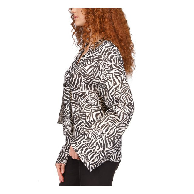MICHAEL Michael Kors Metallic Zebra-Print Tie Top