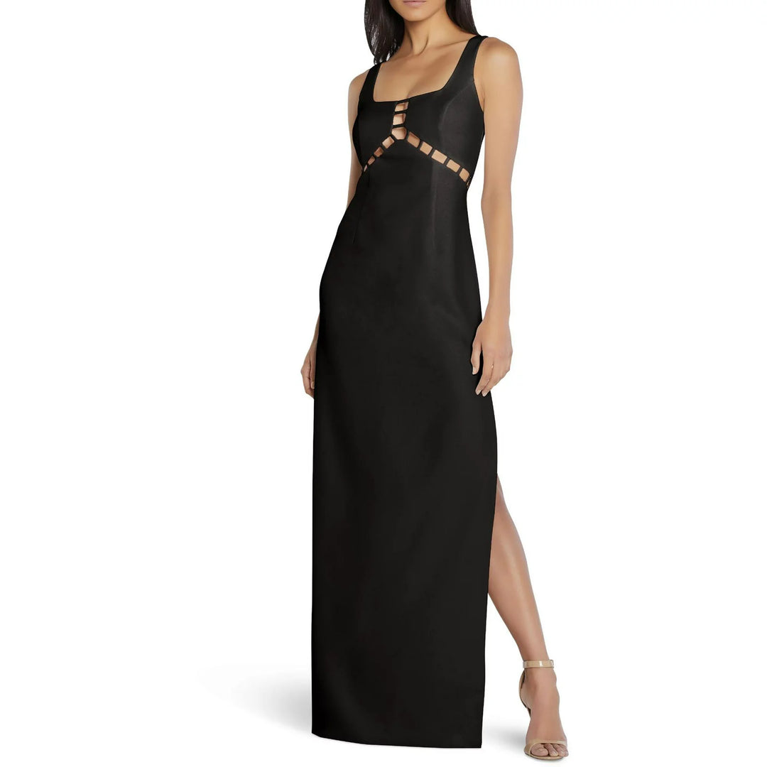 Aidan by Aidan Mattox Cutout Square Neck Gown