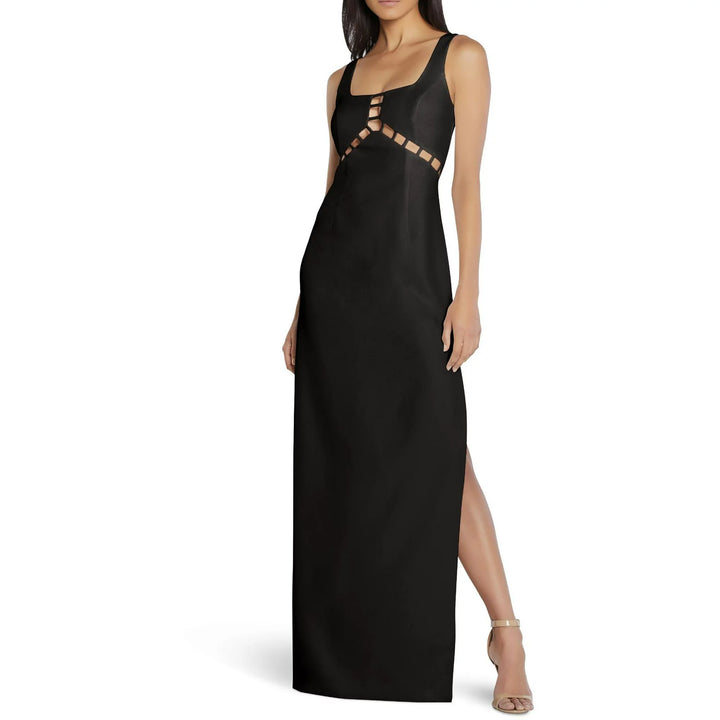 Aidan by Aidan Mattox Cutout Square Neck Gown